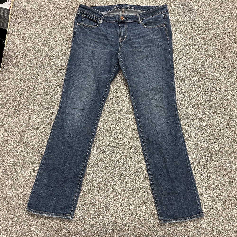 American Eagle Outfitters Skinny Stretch Jeans Womens 14 Med Wash Blue Denim